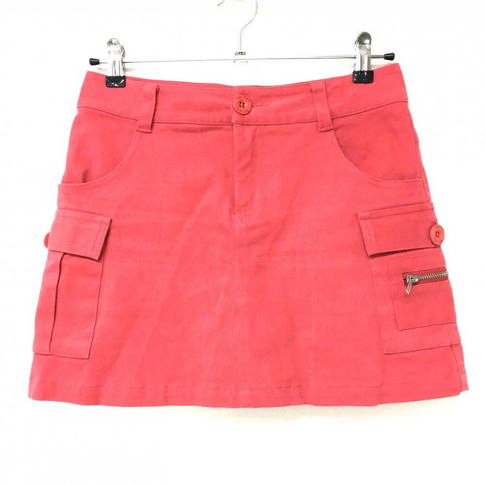 デルソル カーゴスカート レッド ロゴシルバー 内側インナーパンツ レディース  ゴルフウェア DELSOL