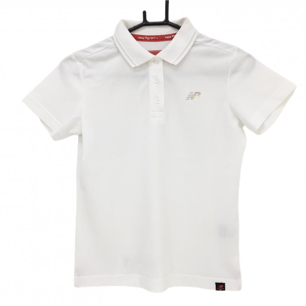 ニューバランスゴルフ 半袖ポロシャツ 白 ロゴプリント  レディース 0(S) ゴルフウェア New Balance