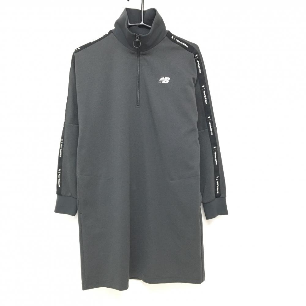 【美品】ニューバランスゴルフ ハイネックワンピース ダークグレー ハーフジップ レディース 1(M) ゴルフウェア 2024年モデル New Balance