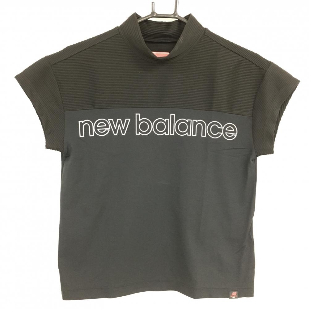 【美品】ニューバランス 半袖ハイネックシャツ 黒  レディース 0(S) ゴルフウェア 2022年モデル New Balance