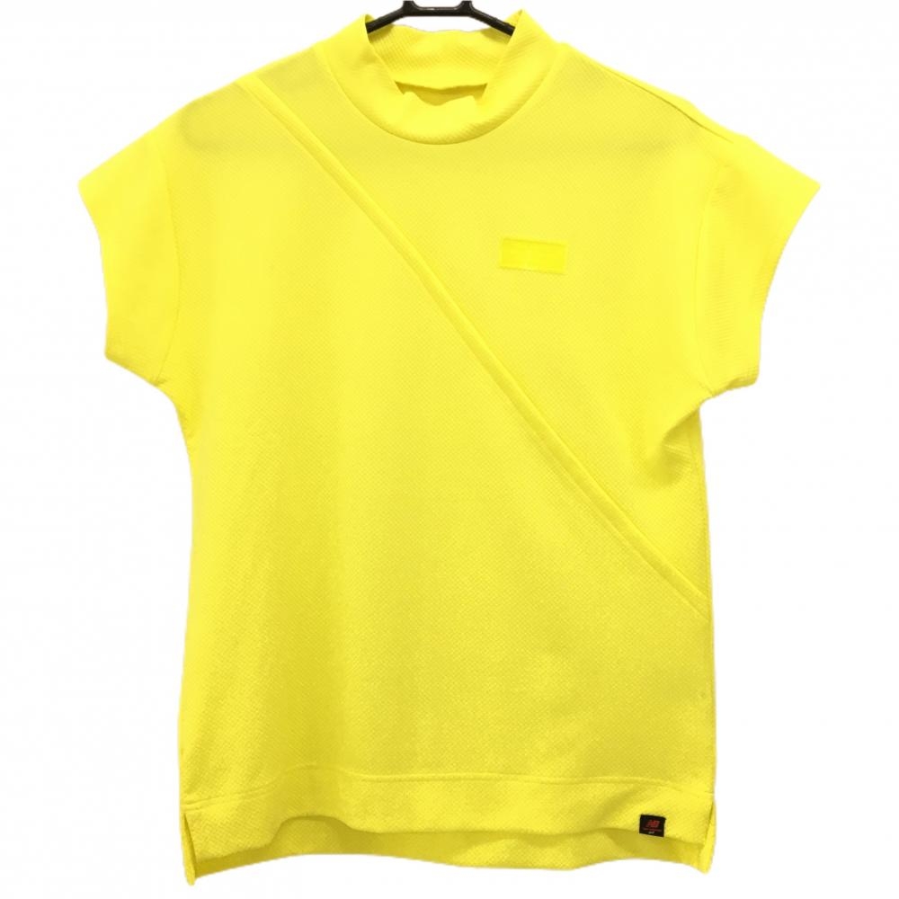 【超美品】ニューバランスゴルフ 半袖ハイネックシャツ イエロー 織生地 レディース 1(M) ゴルフウェア New Balance