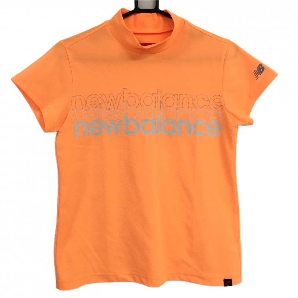 【超美品】ニューバランスゴルフ 半袖ハイネックシャツ 蛍光オレンジ レディース 1(M) ゴルフウェア 2023年モデル New Balance