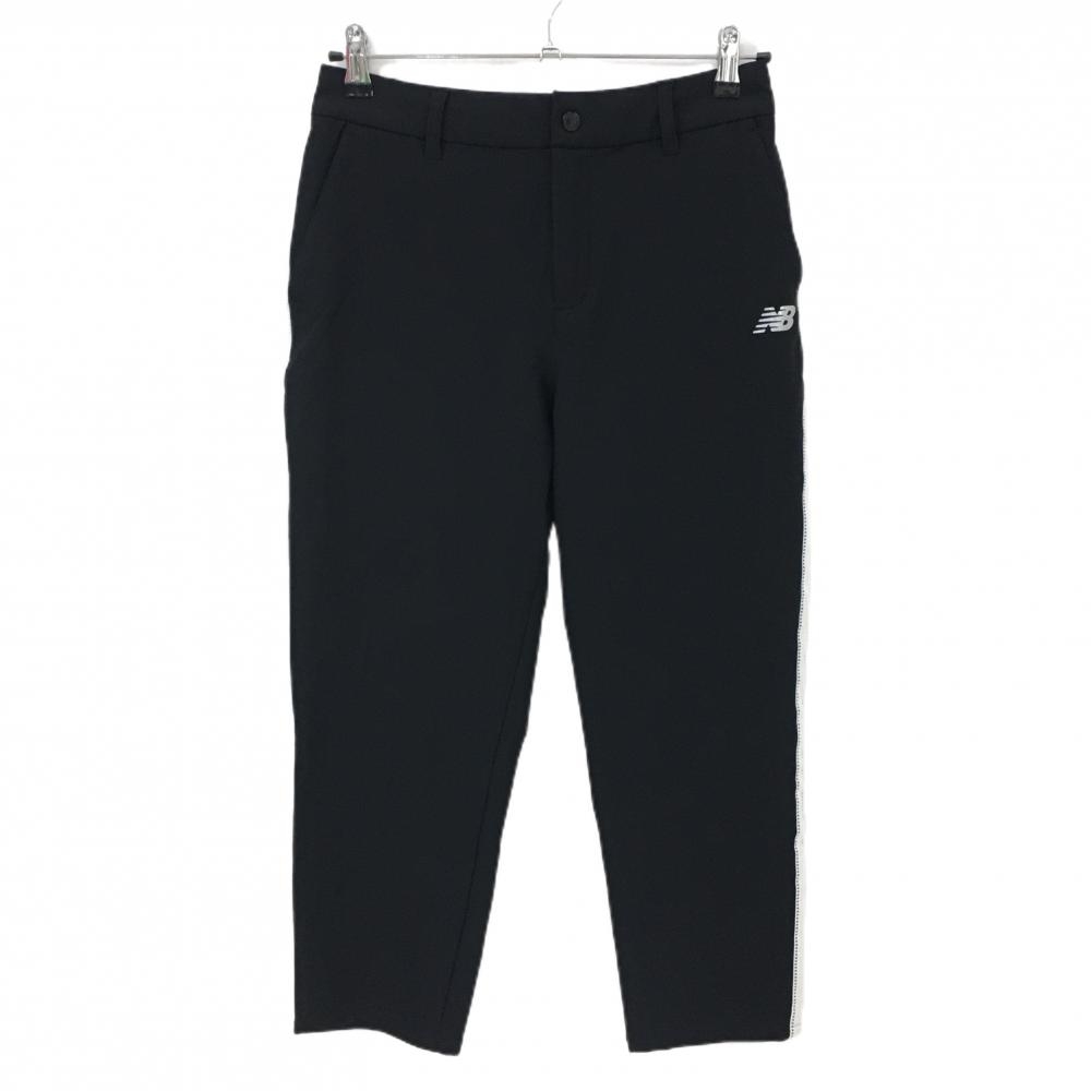【超美品】ニューバランスゴルフ 半端丈パンツ 黒×白 サイドロゴ レディース 1(M) ゴルフウェア 2024年モデル New Balance