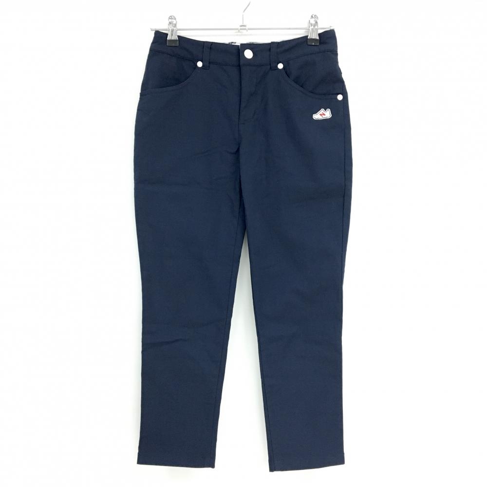 【美品】ニューバランスゴルフ ストレッチパンツ ネイビー シューズワッペン レディース 00(XS) ゴルフウェア New Balance
