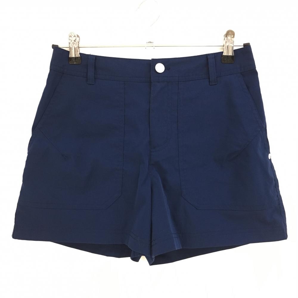 【超美品】ニューバランスゴルフ ショートパンツ ネイビー 後ポケットロゴ ストレッチ  レディース 0(S) ゴルフウェア New Balance