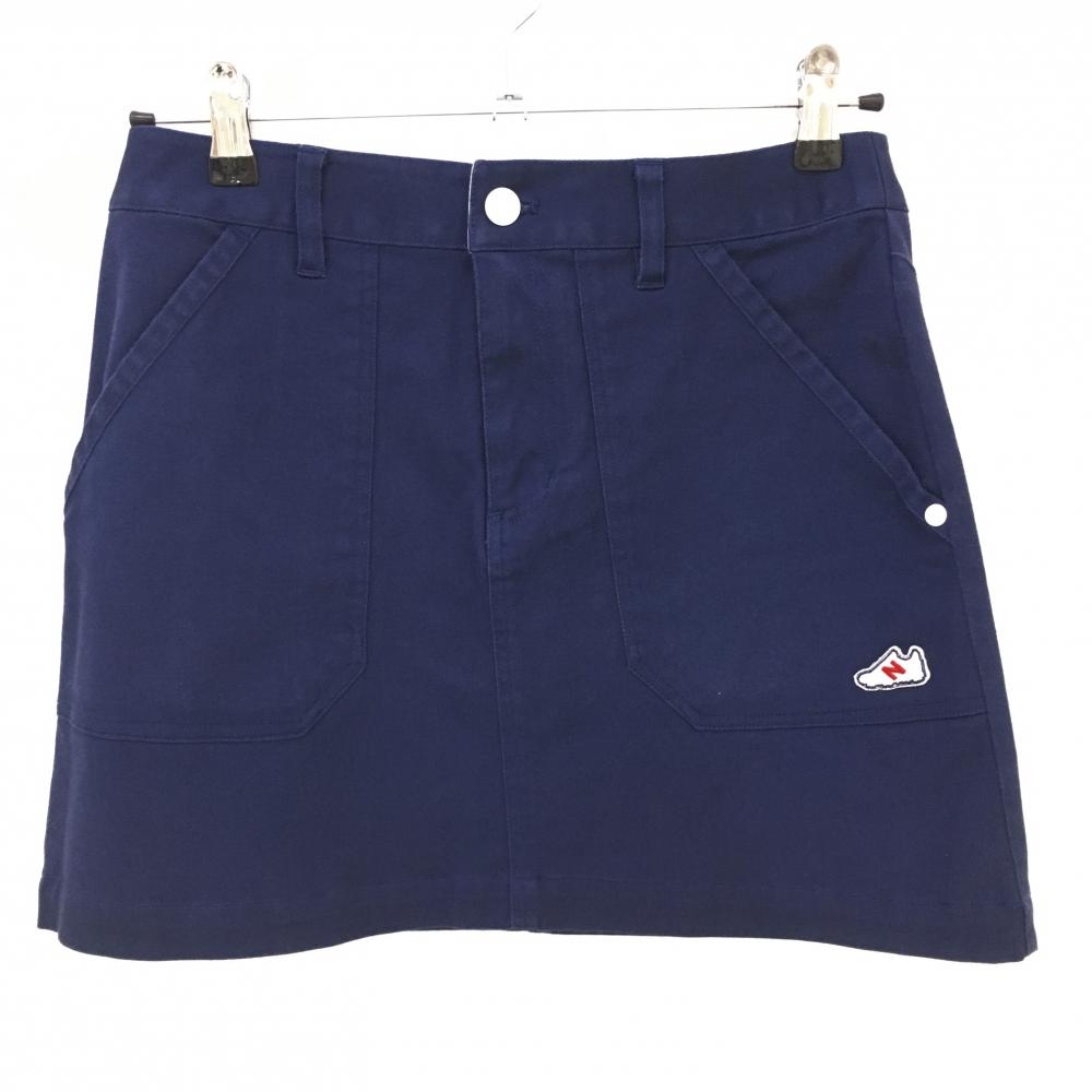 ニューバランス スカート ネイビー×白 スニーカーワッペン レディース 0(S) ゴルフウェア New Balance