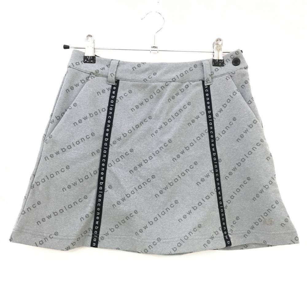 【超美品】ニューバランス スカート グレー ロゴ総柄 ストレッチ  レディース 00(XS) ゴルフウェア 2023年モデル New Balance