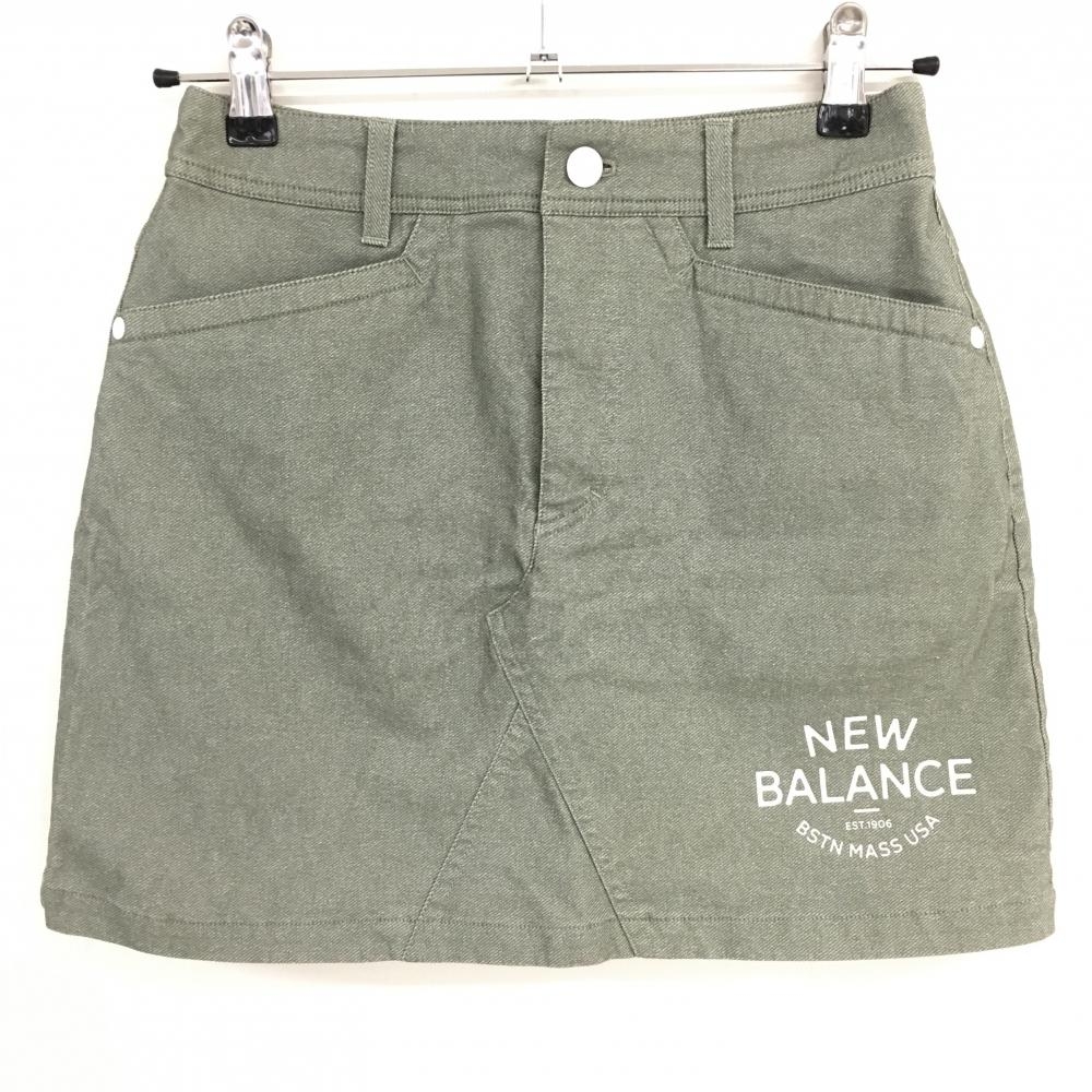 【超美品】ニューバランス スカート グレー デニム風 ストレッチ レディース 0(S) ゴルフウェア 2021年モデル New Balance