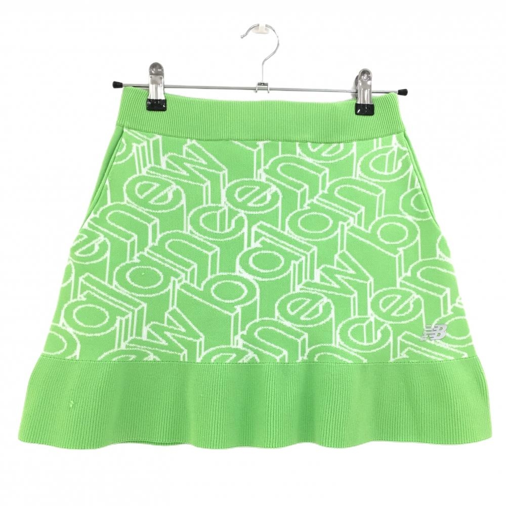 ニューバランス スカート ライトグリーン×白 ロゴ柄 レディース 0(S) ゴルフウェア 2023年モデル New Balance
