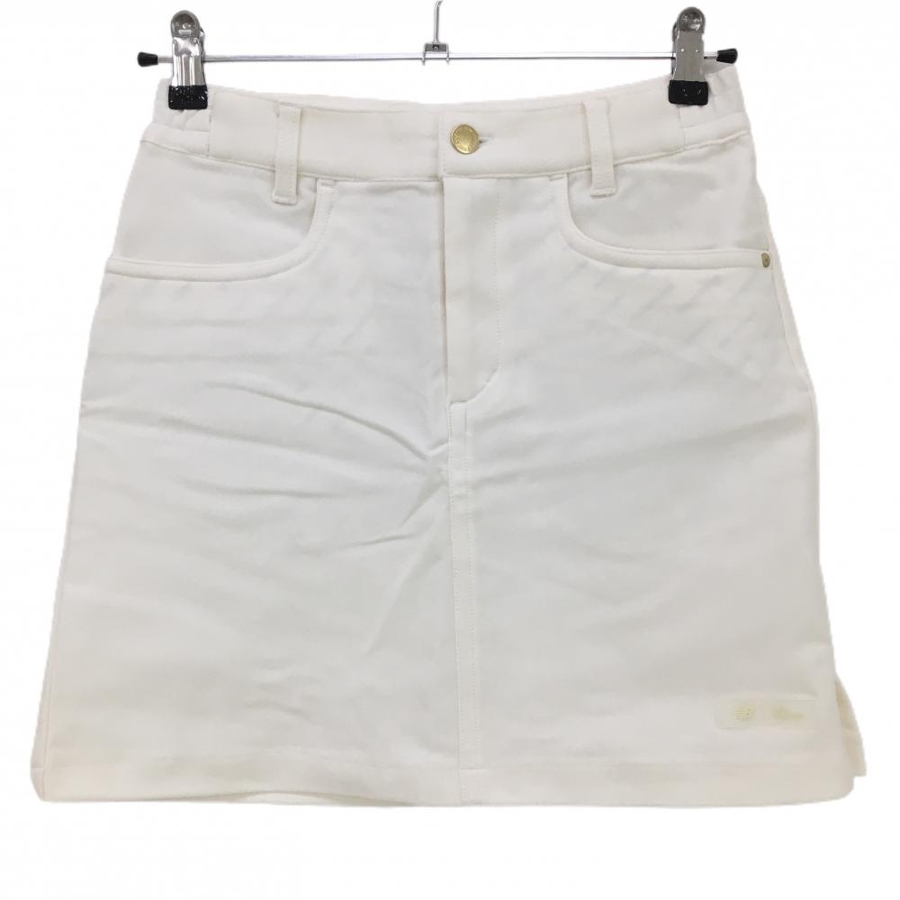 【美品】ニューバランス スカート 白 後ポケットプリント レディース 00(XS) ゴルフウェア 2022年モデル New Balance