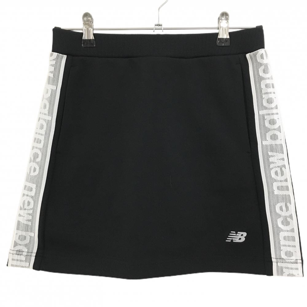 【超美品】ニューバランスゴルフ スカート 黒×白 サイドロゴメッシュライン  レディース 1(M) ゴルフウェア 2022年モデル New Balance