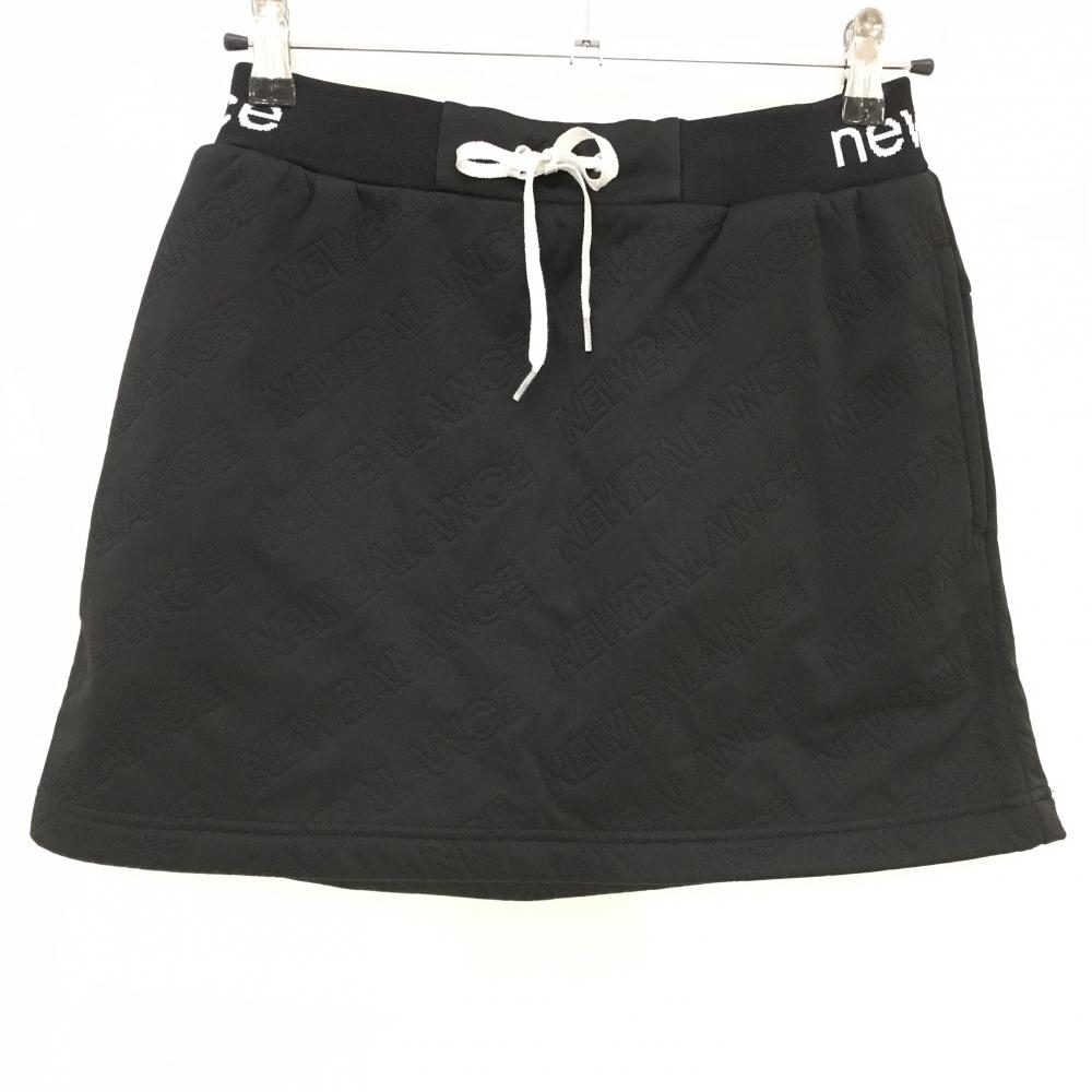 【美品】ニューバランスゴルフ スカート 黒 ロゴ地模様 裏起毛  レディース 1(M) ゴルフウェア 2022年モデル New Balance