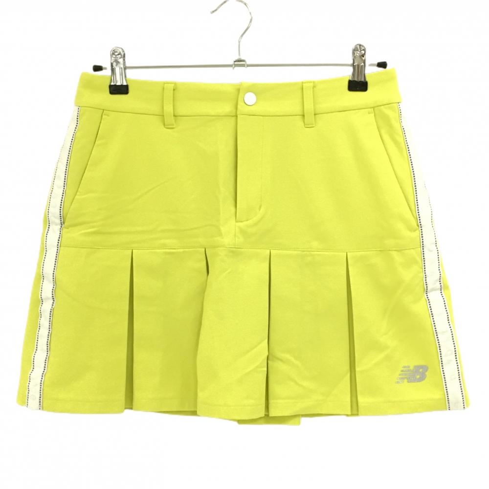 【超美品】ニューバランス スカート イエロー×白 サイドロゴライン  レディース 2(L) ゴルフウェア 2023年モデル New Balance