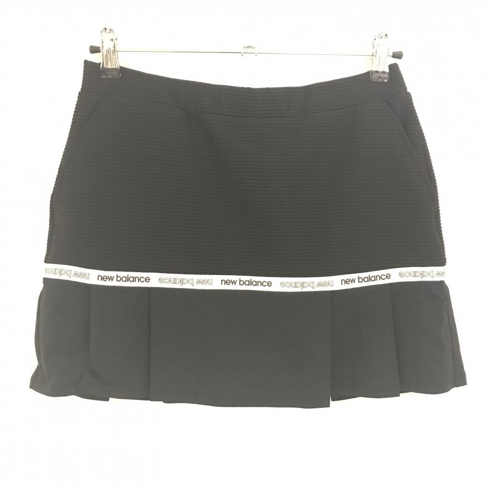 【超美品】ニューバランスゴルフ スカート 黒×白 ロゴライン 内側インナーパンツ レディース 1(M) ゴルフウェア 2022年モデル New Balance