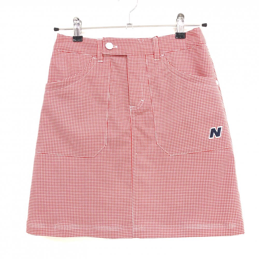 【新品】ニューバランスゴルフ スカート レッド×白 千鳥格子 レディース 00(XS) ゴルフウェア New Balance