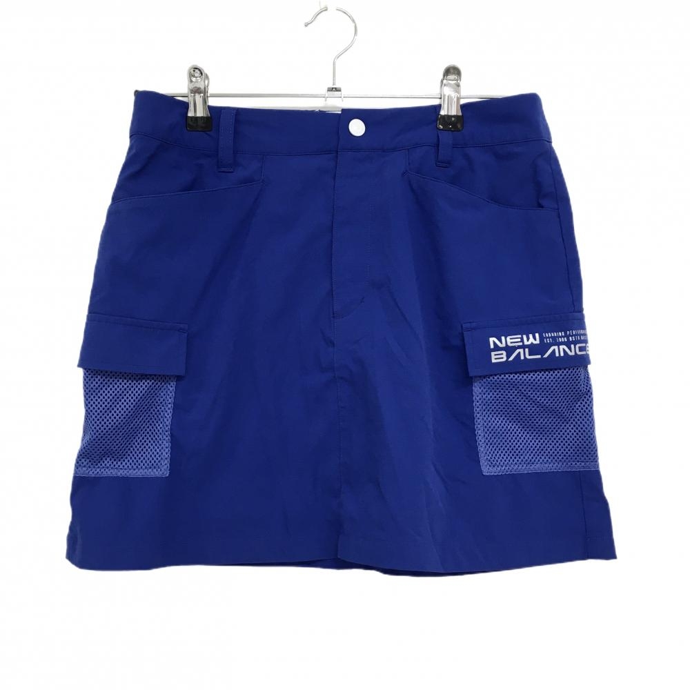 【美品】ニューバランスゴルフ カーゴスカート ブルー メッシュポケット レディース 1(M) ゴルフウェア New Balance