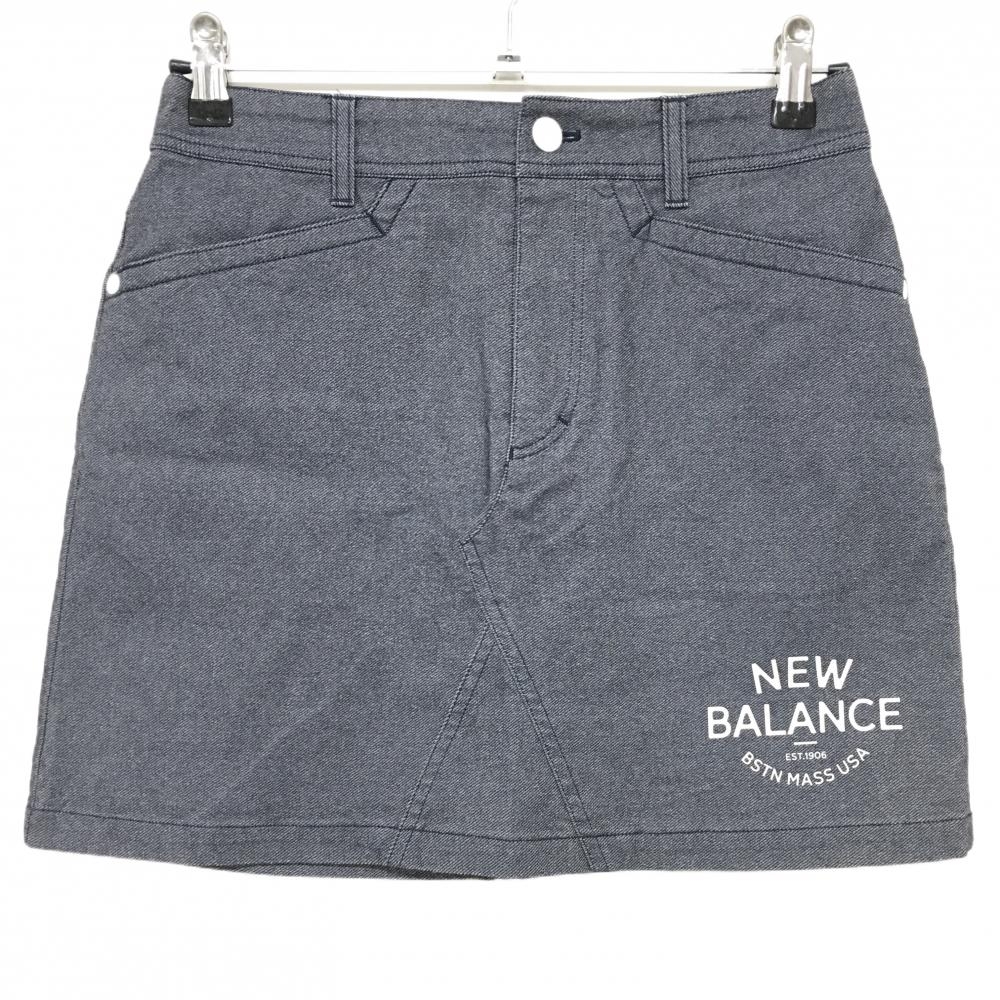 【超美品】ニューバランスゴルフ スカート 杢ネイビー デニム レディース 1(M) ゴルフウェア New Balance