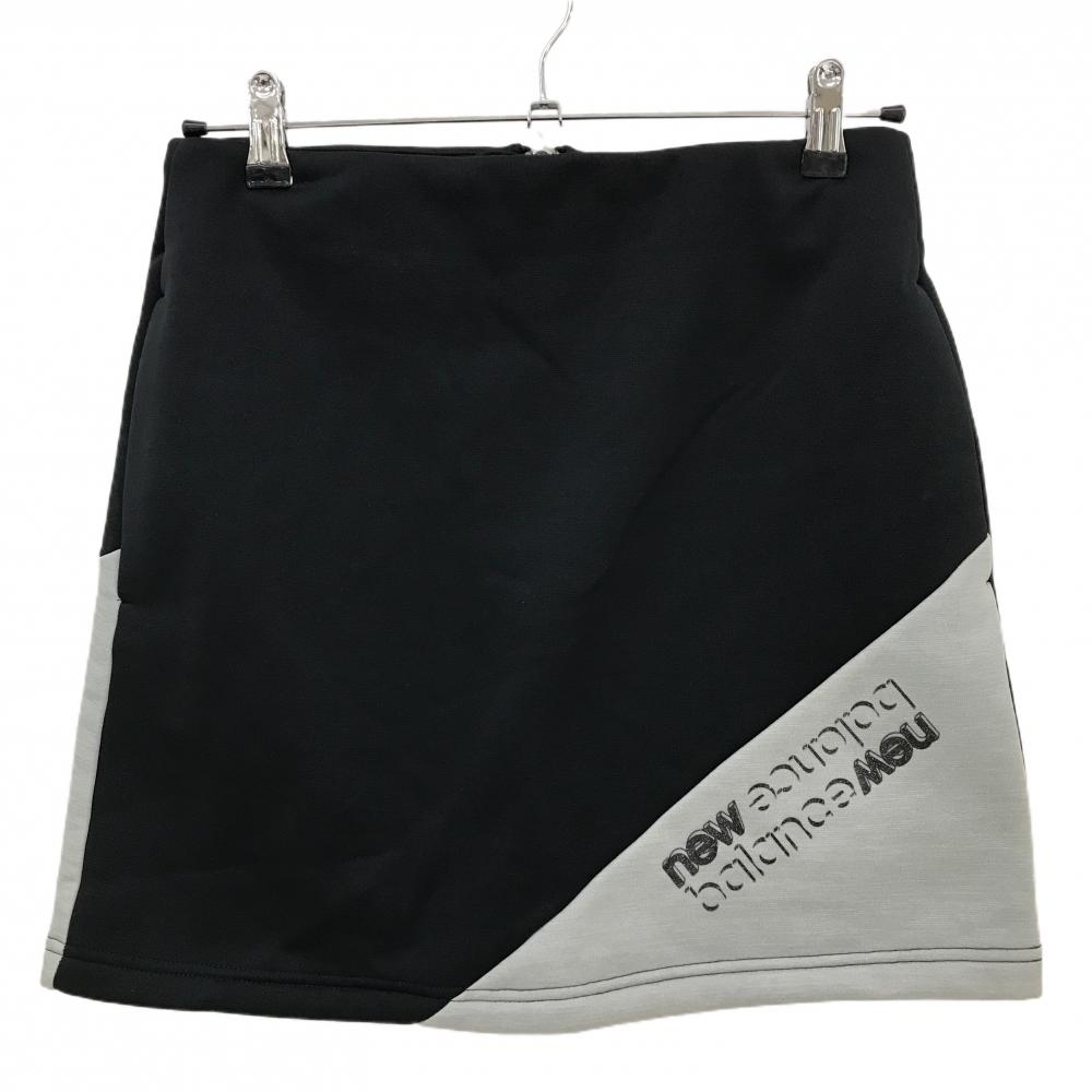 【超美品】ニューバランスゴルフ スカート 黒×ライトグレー 裏ボア バイカラー レディース 1(M) ゴルフウェア 2023年モデル New Balance