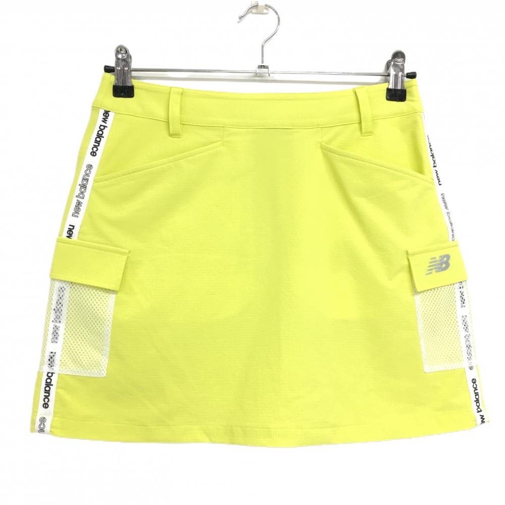 【超美品】ニューバランスゴルフ カーゴスカート イエロー×白 メッシュポケット  レディース 0(S) ゴルフウェア New Balance