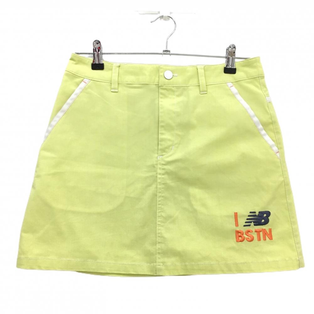 【美品】ニューバランスゴルフ スカート ライトイエロー ロゴ刺しゅう レディース 1(M) ゴルフウェア New Balance