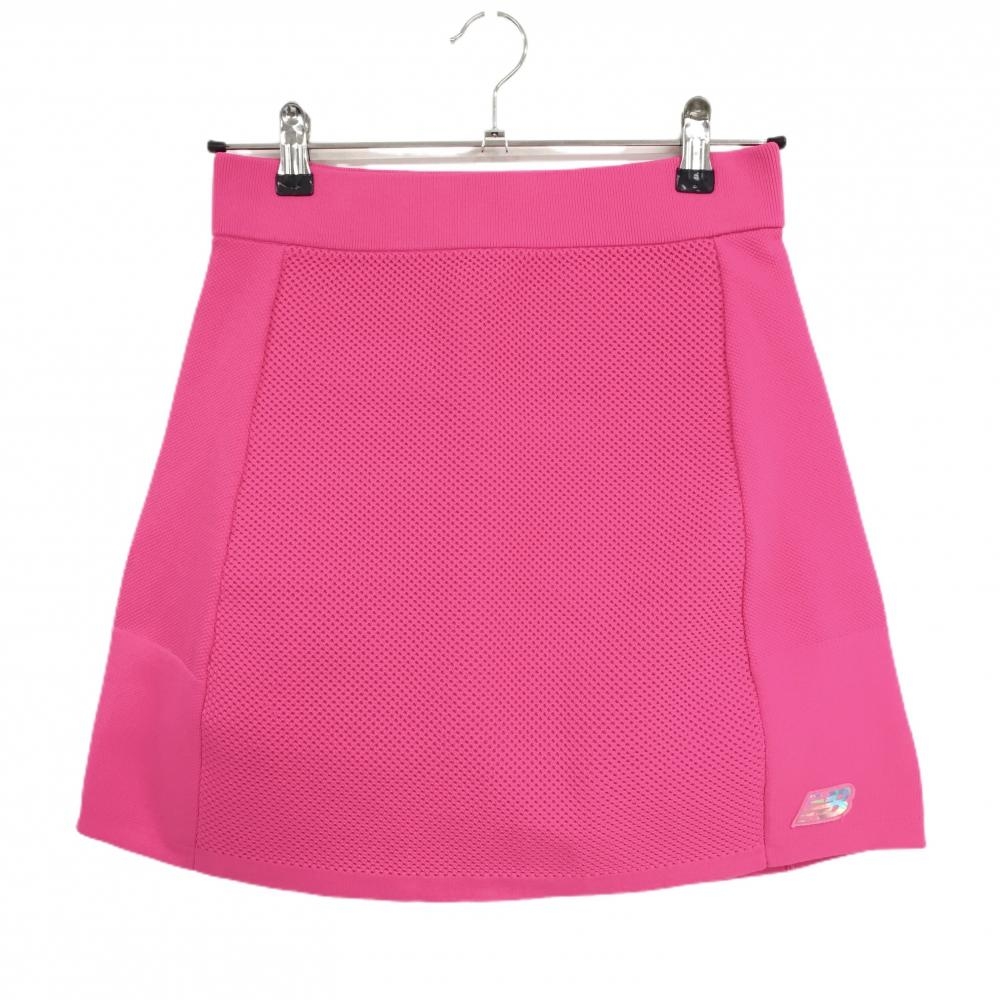 【超美品】ニューバランスゴルフ ニットスカート ピンク ストレッチ レディース 1(M) ゴルフウェア New Balance