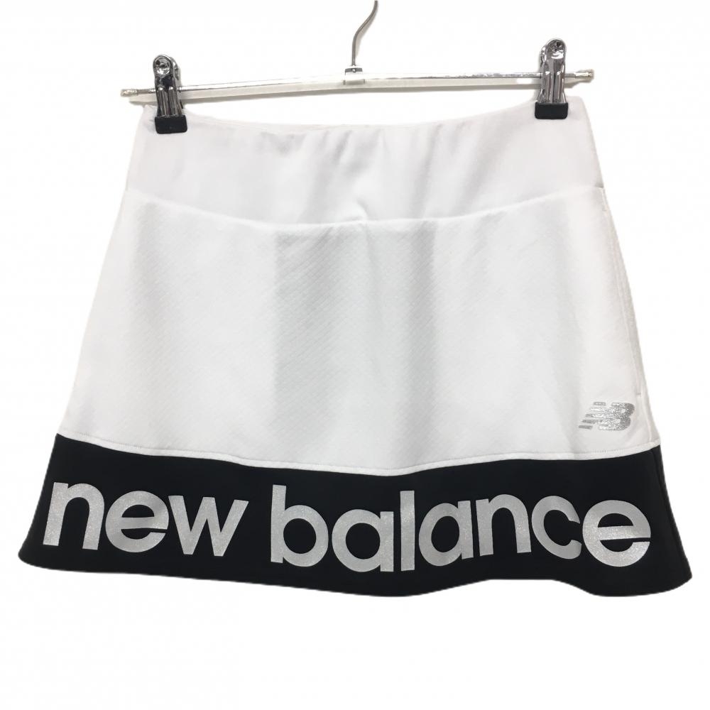 ニューバランスゴルフ スカート 白×黒 裾ロゴプリント 内側インナーパンツ  レディース 0(S) ゴルフウェア 2024年モデル New Balance