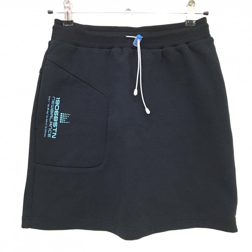 【美品】ニューバランスゴルフ スカート 黒×白 バックロゴ ウエストドローコード  レディース 1(M) ゴルフウェア New Balance