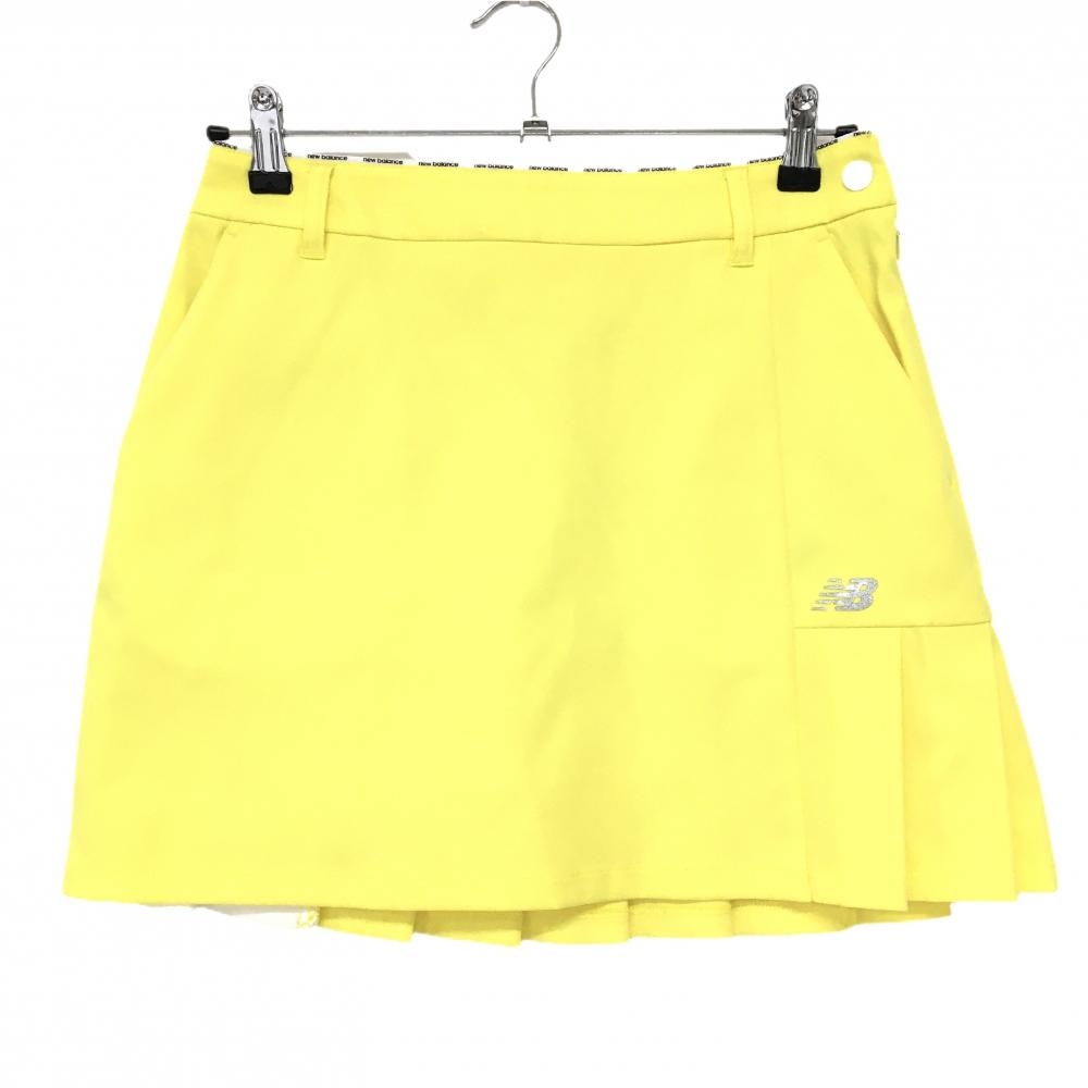 【超美品】ニューバランスゴルフ スカート イエロー 背面裾プリーツ ストレッチ レディース 1(M) ゴルフウェア New Balance
