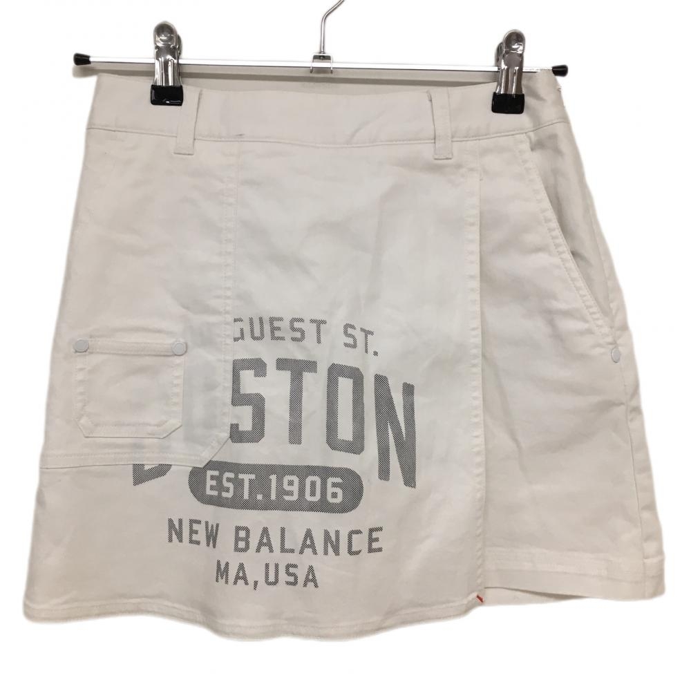 ニューバランスゴルフ キュロットスカート 白×黒 複数ポケット レディース 0(S) ゴルフウェア New Balance