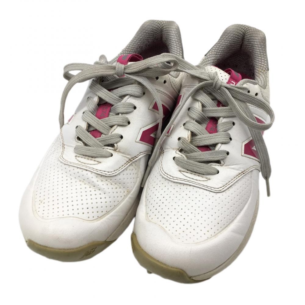 ニューバランス ゴルフシューズ 白×ピンク WG574WP2  レディース 23.5 ゴルフウェア New Balance