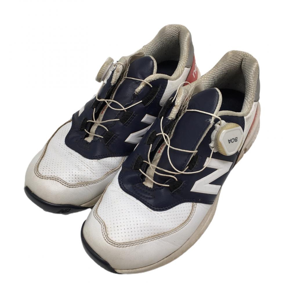 ニューバランス ゴルフシューズ 白×ネイビー BOA スパイクレス  レディース 22.5 ゴルフウェア New Balance
