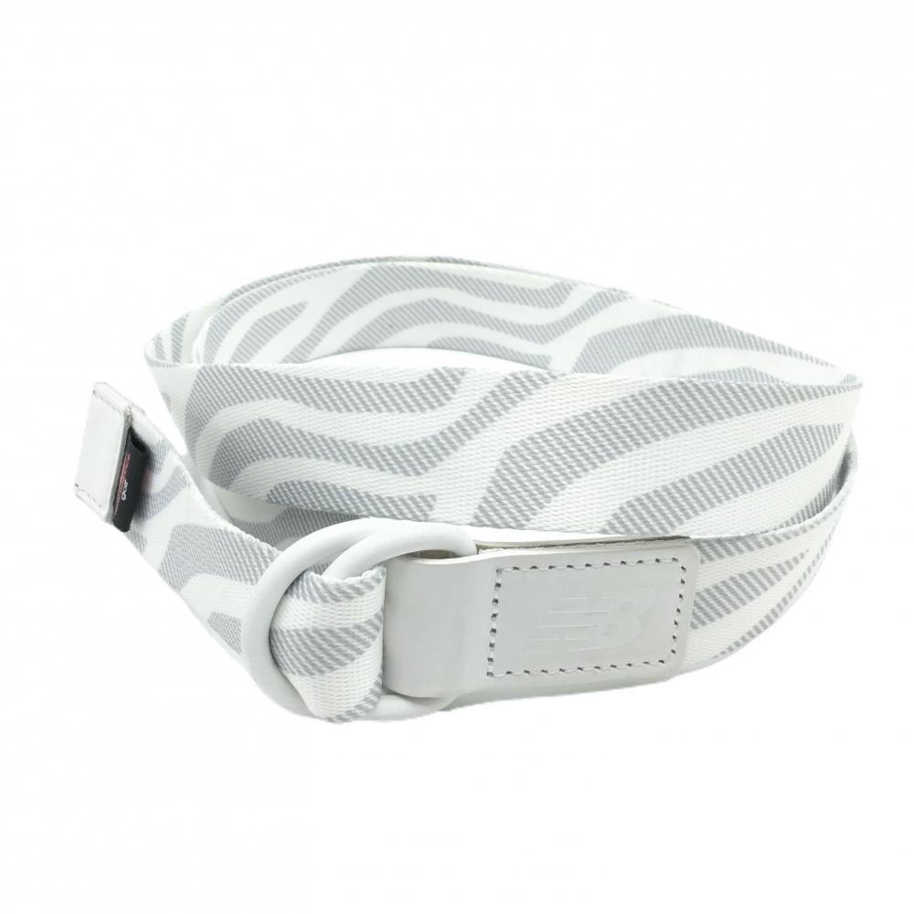 ニューバランスゴルフ ベルト 白×グレー ロゴ型押し レディース  ゴルフウェア New Balance