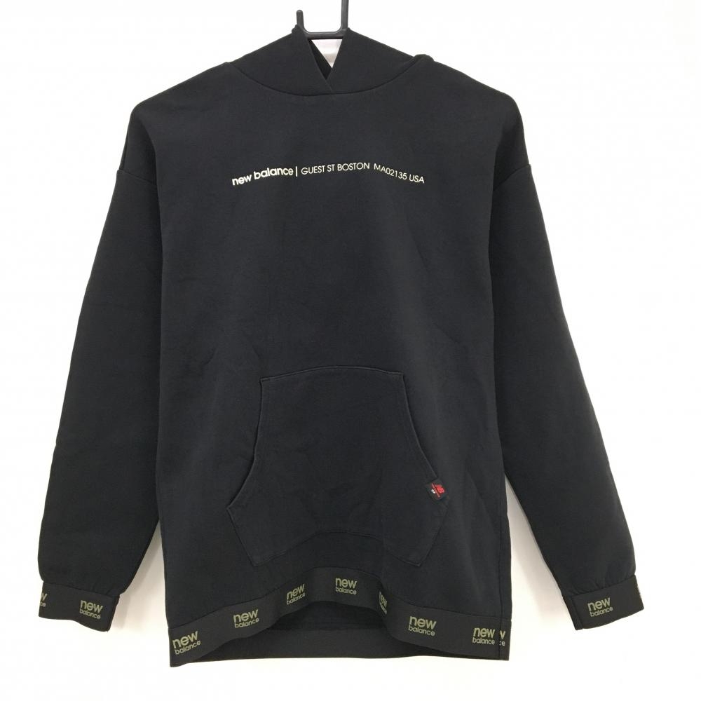 ニューバランスゴルフ パーカー 黒 袖口・裾ロゴライン レディース 0(S) ゴルフウェア New Balance