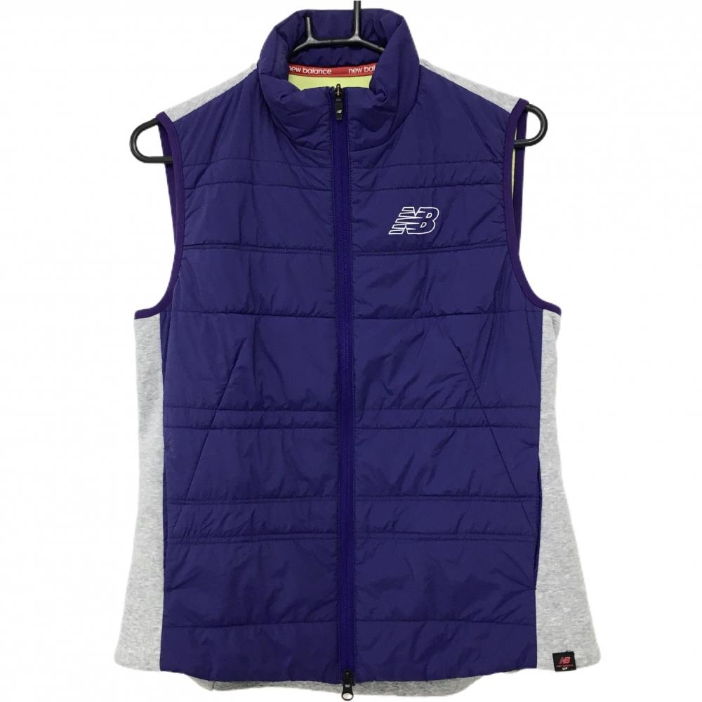 ニューバランスゴルフ 中綿ベスト ネイビー×グレー 切替 胸元ロゴ レディース 2(L) ゴルフウェア New Balance
