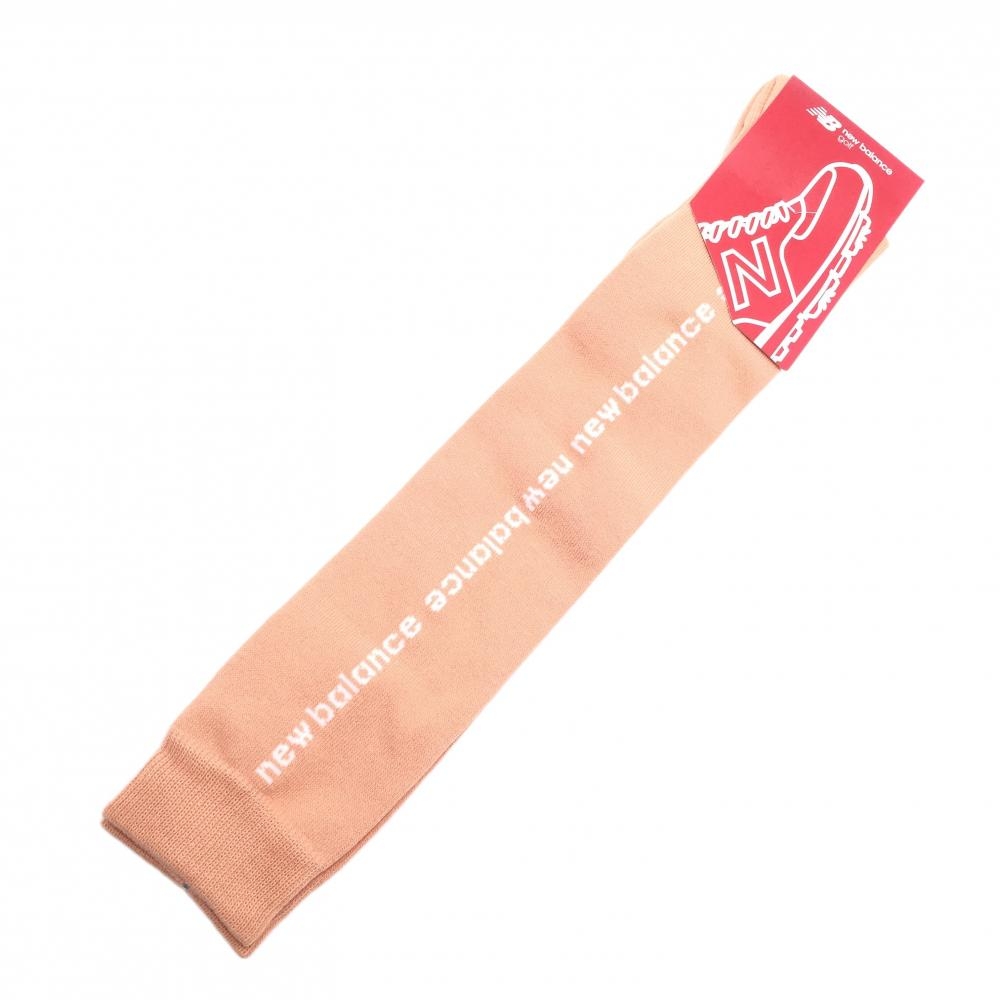 【新品】ニューバランスゴルフ ハイソックス サーモンピンク×白 ロゴ レディース FR ゴルフウェア New Balance