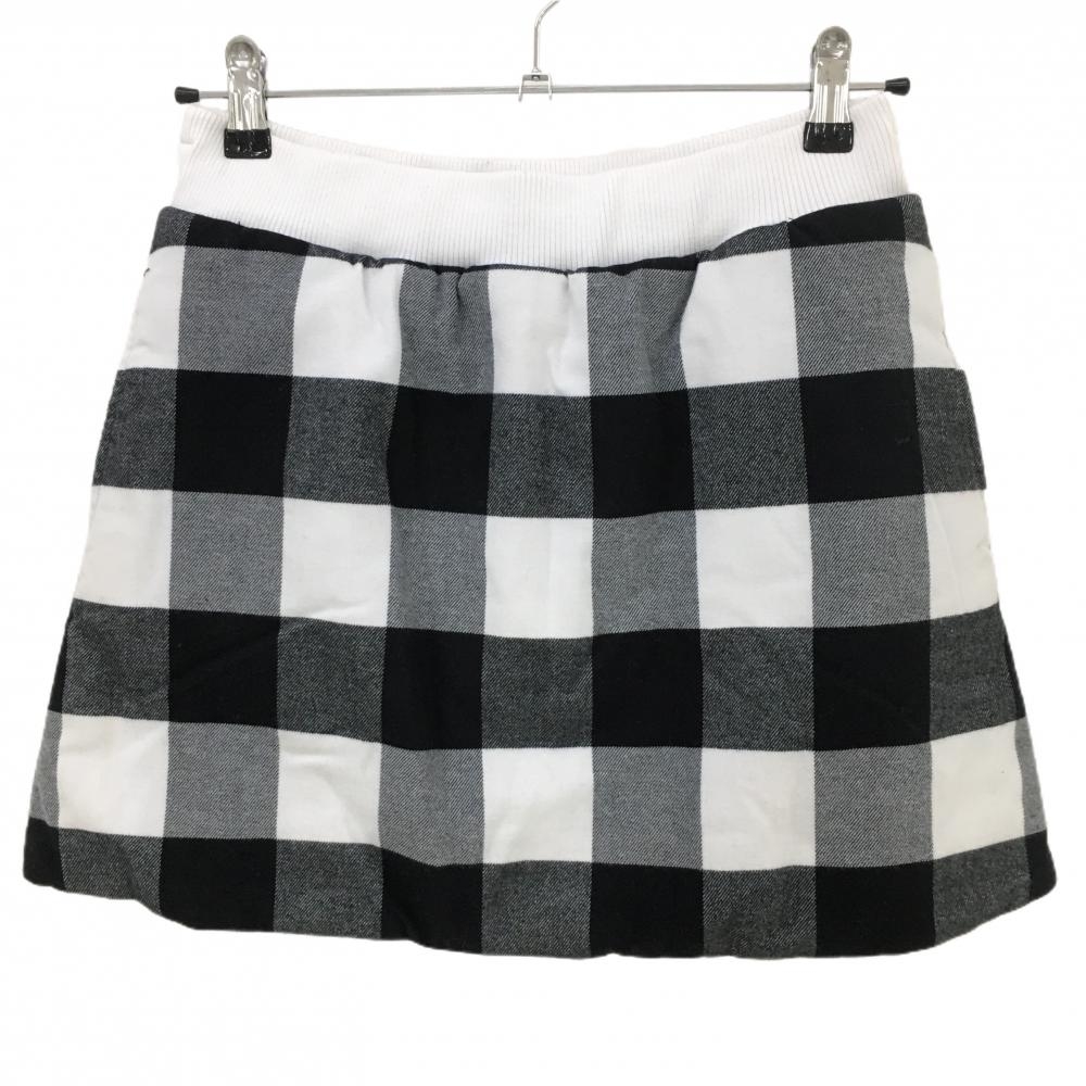 ニューバランスゴルフ 中綿リバーシブルスカート 白×黒 チェック 裏グレー レディース 1(M) ゴルフウェア New Balance