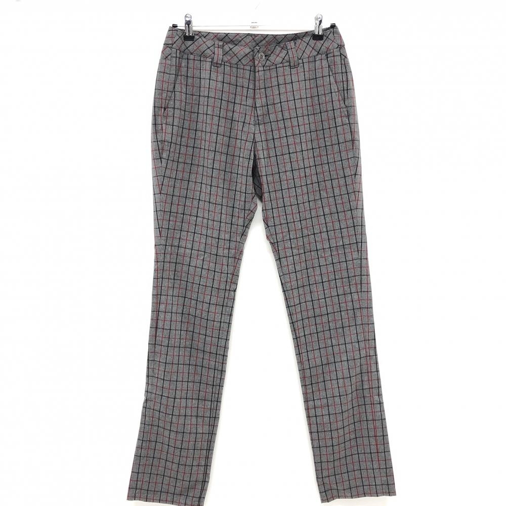 【新品】パラディーゾ パンツ グレー×レッド×黒 格子柄 レディース L ゴルフウェア Paradiso