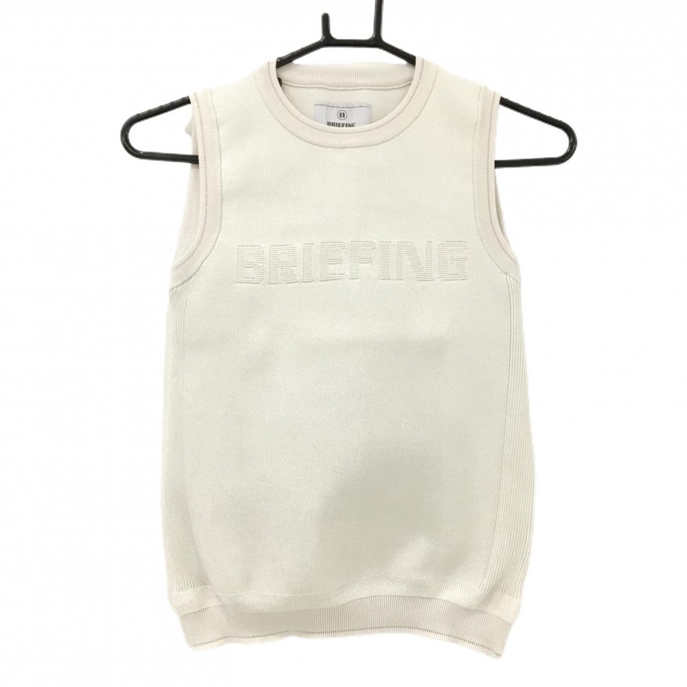 ブリーフィング ニットベスト アイボリー フロントロゴ レディース XS ゴルフウェア BRIEFING