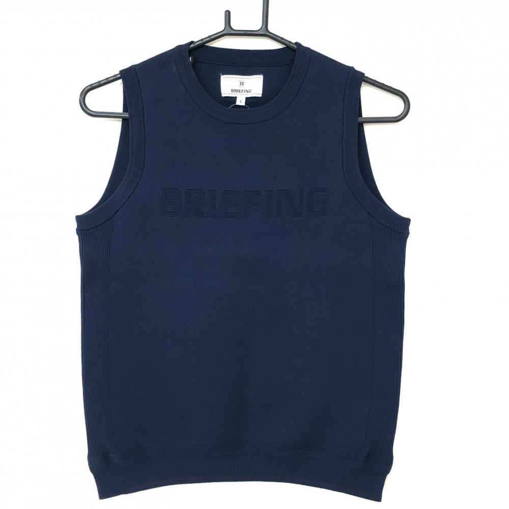【超美品】ブリーフィング ニットベスト ネイビー 背面ロゴ  レディース S ゴルフウェア BRIEFING