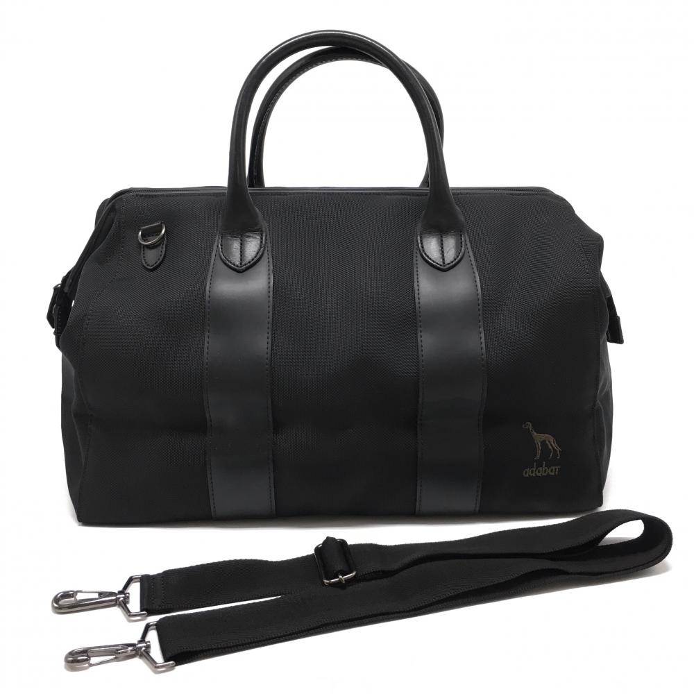 【美品】アダバット 2WAYボストンバッグ 黒 内外ポケット ショルダーストラップ ゴルフ adabat