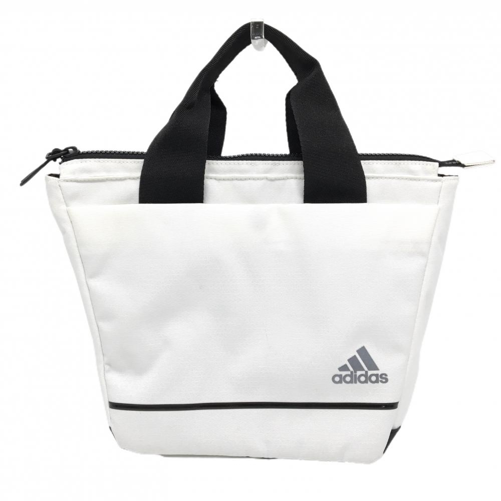 アディダス カートバッグ 白×黒 ポケット内側ティー装着可 3ライン ゴルフ adidas