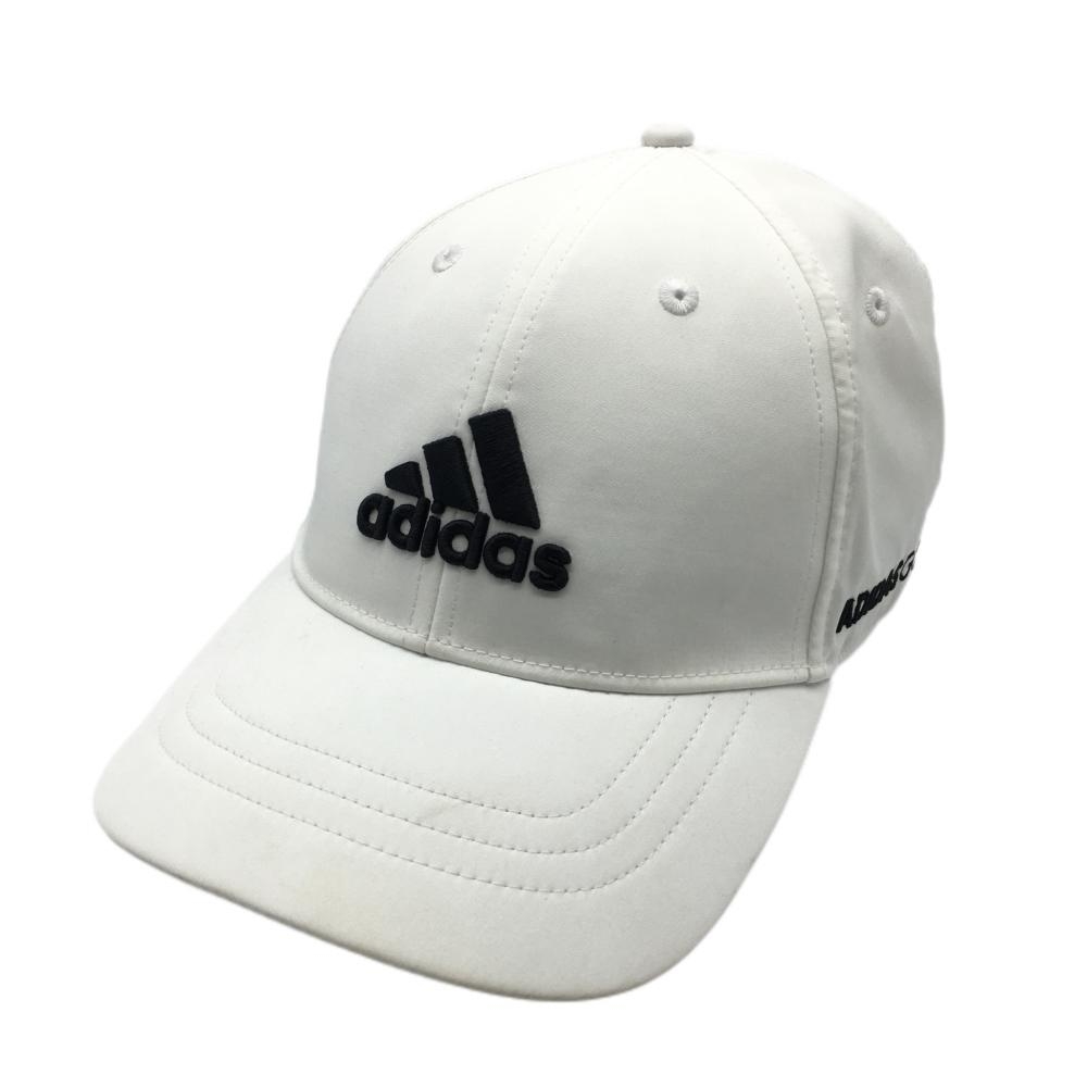アディダス キャップ 白×黒 立体ロゴ刺しゅう  フリーサイズ ゴルフウェア adidas 画像