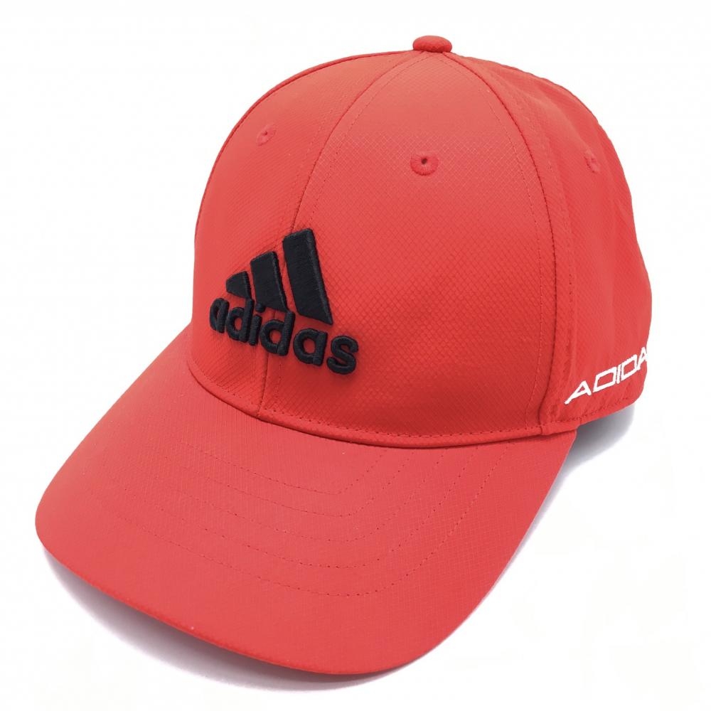 アディダス キャップ レッド×黒 立体ロゴ刺しゅう ONE SIZE FITS MOST  ゴルフウェア adidas