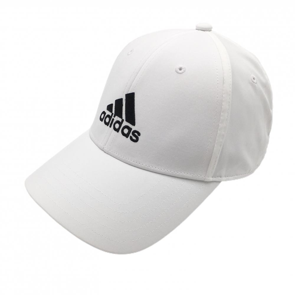 【美品】アディダス キャップ 白×黒 ロゴ刺しゅう OSFW(57-60cm)  ゴルフウェア 2024年モデル adidas