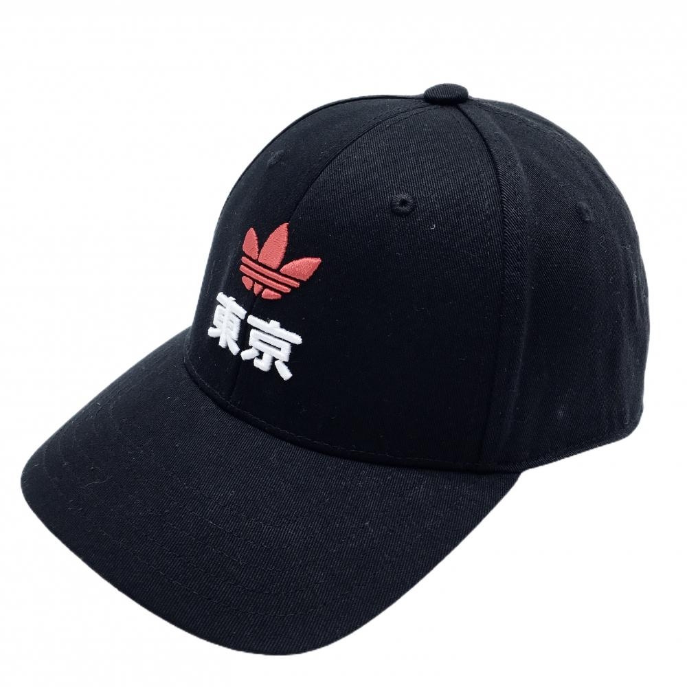 【超美品】アディダスオリジナルス キャップ 黒 東京 綿100％ フリーサイズ(57-60cm)   ゴルフウェア adidas