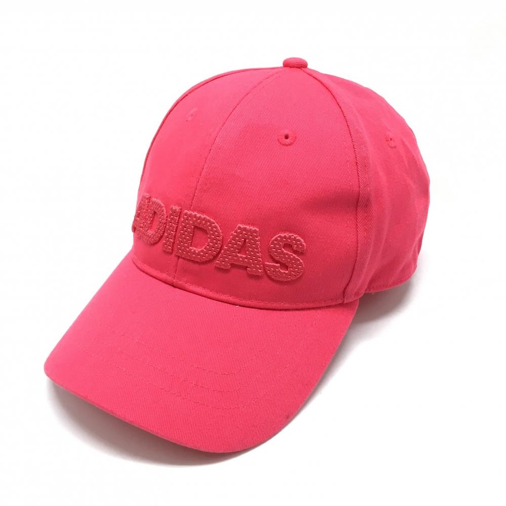 アディダス キャップ レッド 立体ロゴ刺しゅう  フリーサイズ   ゴルフウェア adidas