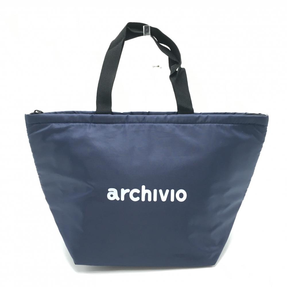 【未使用品】アルチビオ×ピッコーネ 保冷カートバッグ ネイビー×白 ロゴプリントゴルフ archivio