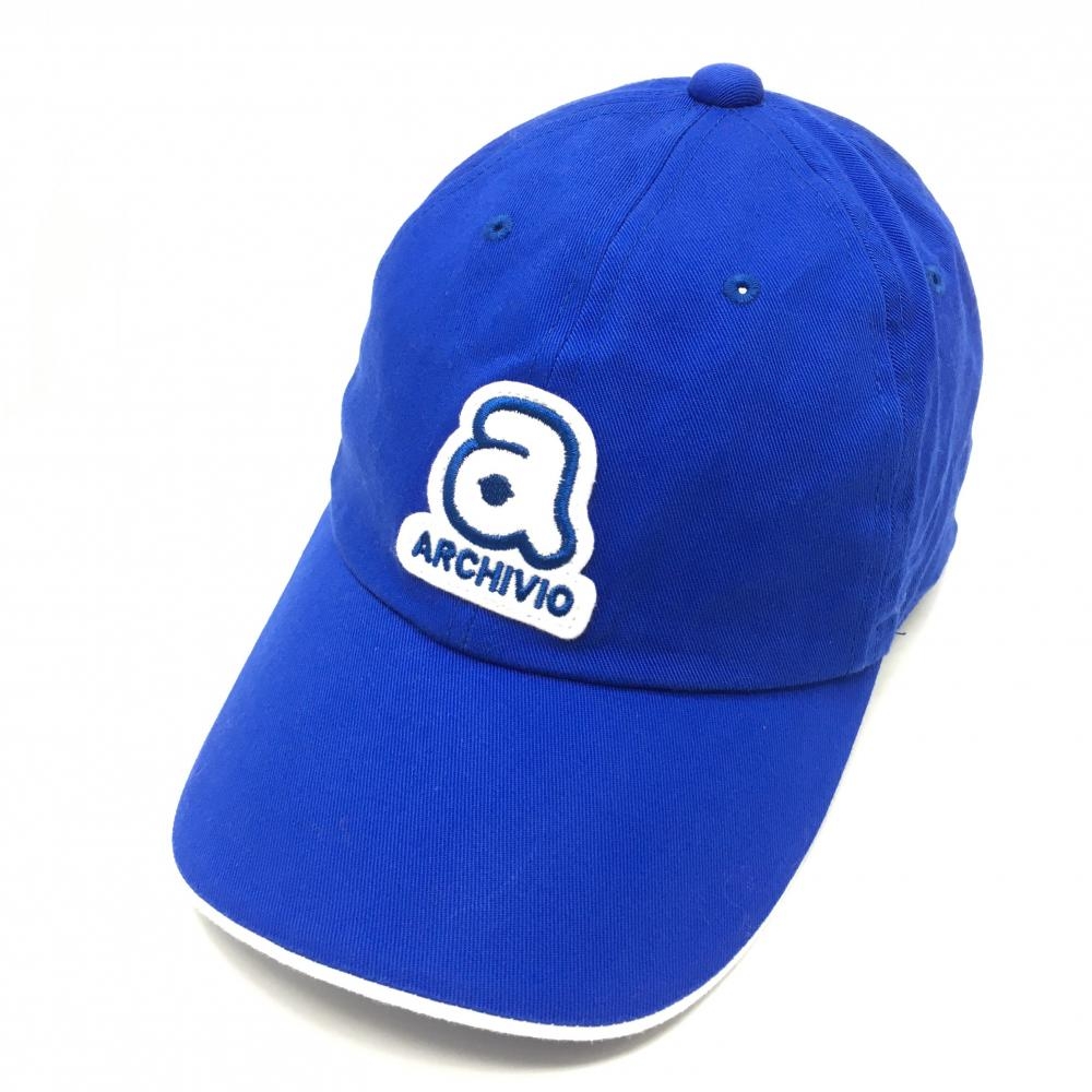 【超美品】アルチビオ キャップ ブルー×白 ロゴワッペン  ゴルフウェア 2023年モデル archivio