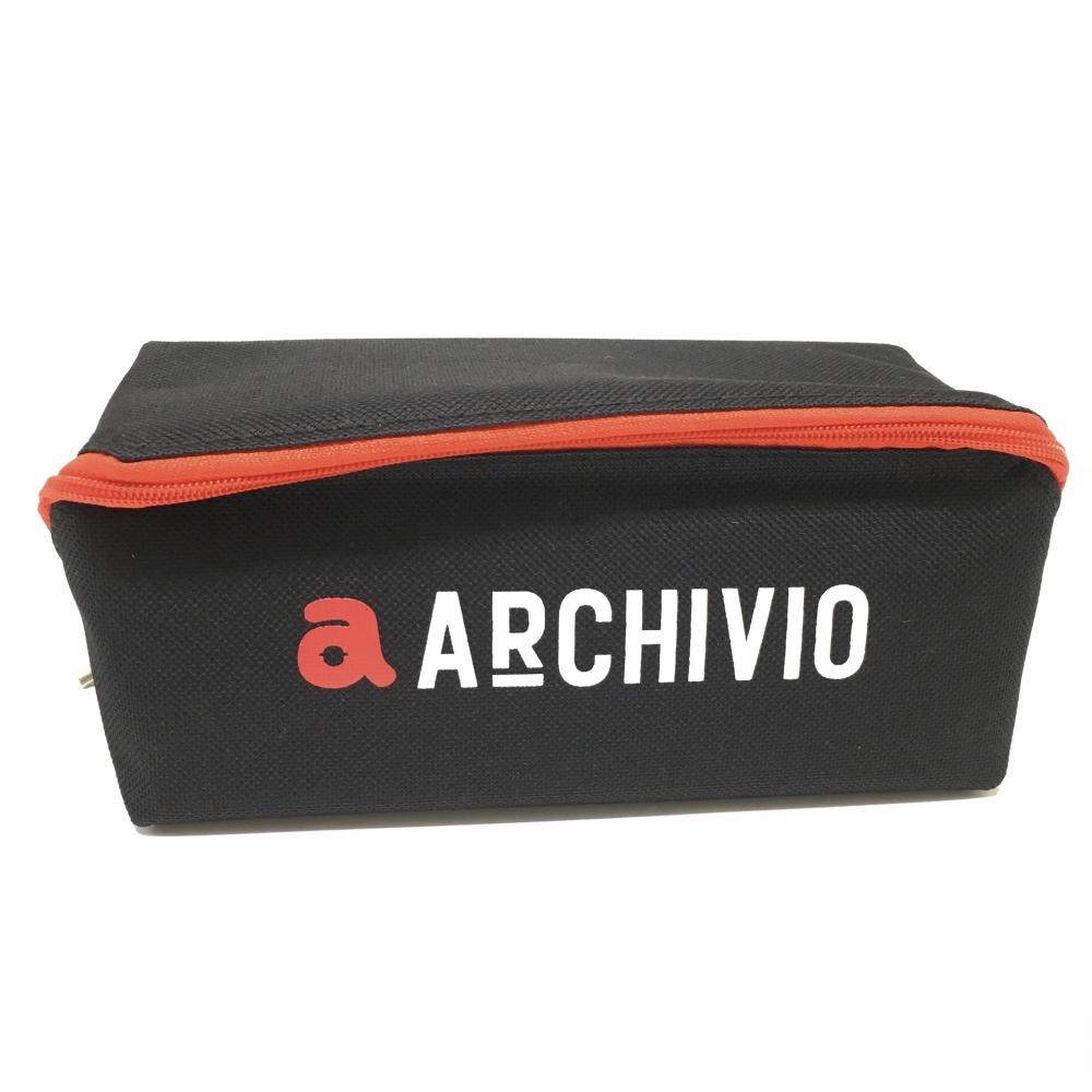 【新品】アルチビオ スクエアポーチ 黒×レッド 内側メッシュポケット 小物入れ 非売品ゴルフ archivio