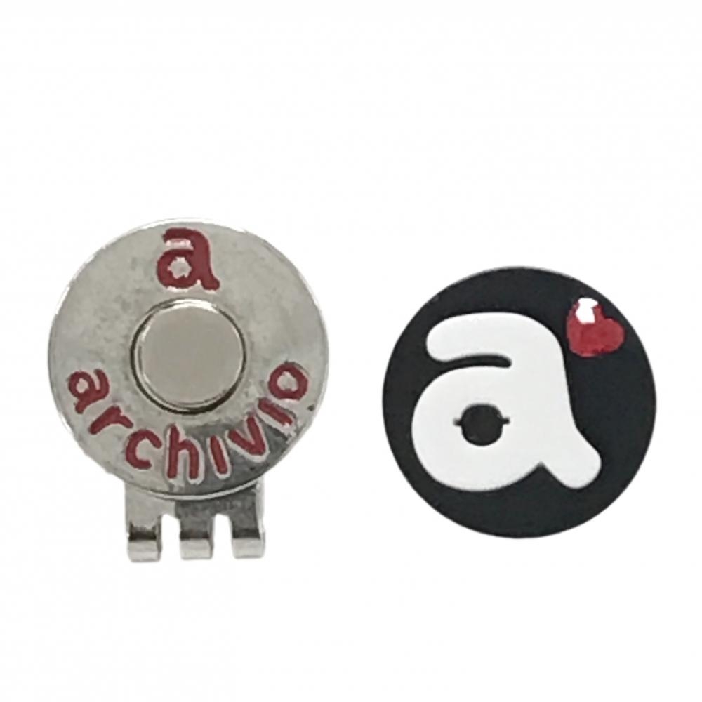 アルチビオ マグネット式クリップマーカー 黒×白 ハート ゴルフ archivio